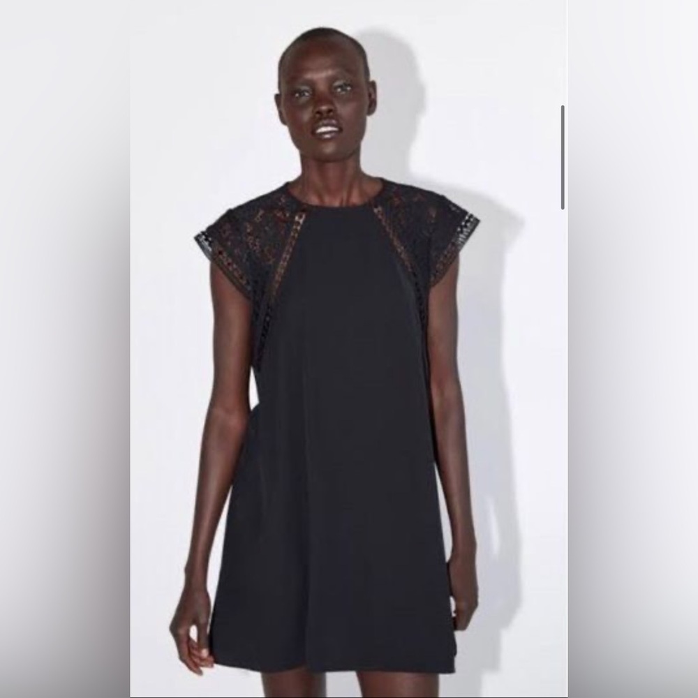 Zara Guipure Lace Dress - Black